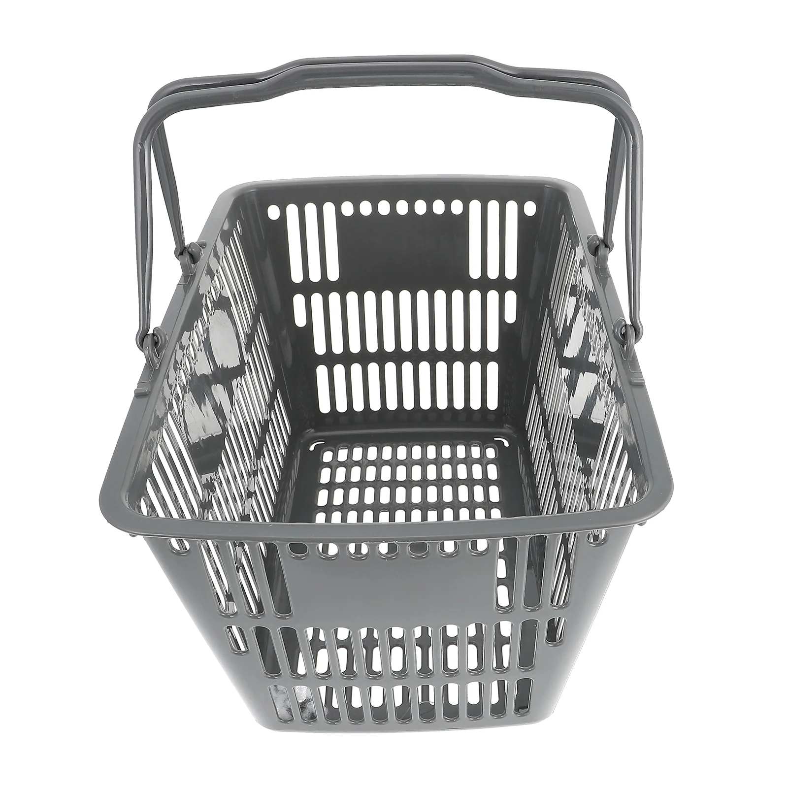 

Balacoo Market Basket Plastic Grocery Basket Handles Stackable Folding Shopping Basket Utility Container Organizer Bins