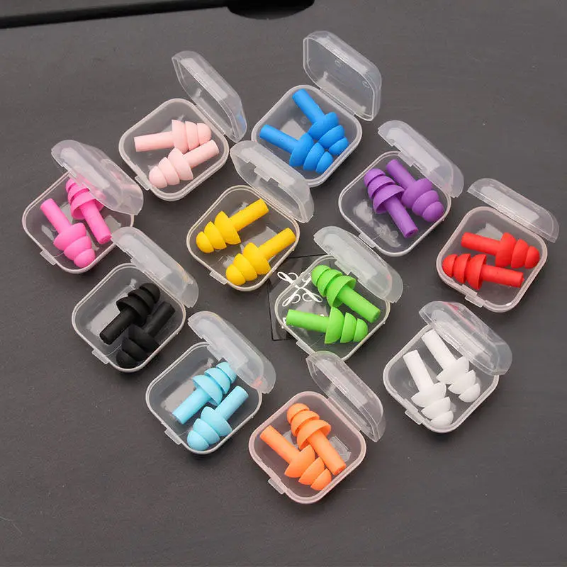 

5Pairs Adults Waterproof Silicone Swimming Ear Plugs Box Packed Earplug For Surfing Diving and Students Learning Swimming