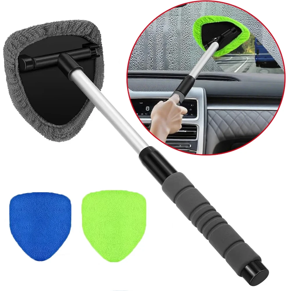 2026 New Car Windshield Cleaning Brush Set Microfiber Telescopic Window Glass Cleaner Car Window Cleaner Window Scraping Mist
