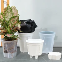 Pot auto-arrosant, pot à eau au fond, pot pour orchidées, pots à fleurs pour plantes, pot de jardin, pot paresseux, pot respirant pour racines d'orchidées 2
