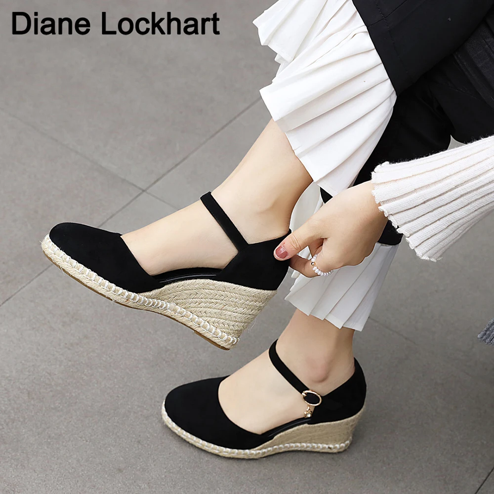 Fashion Wedge Heels With Rope Detail - Platform Espadrille Pumps For Women's Comfort & Style