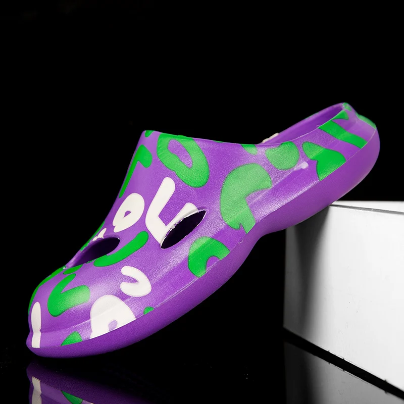 

Шлепанцы унисекс из ЭВА, мягкая подошва, сланцы, легкие пляжные тапки, повседневная обувь с принтом для пар, летние тапочки для мужчин и женщин