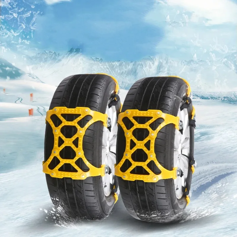 Offroad Tire Chains Car Tyre Wheel Chains with Steel Nails Auto Fasteners Anti-skid Snow Winter Roadway Safety TPU Accessories