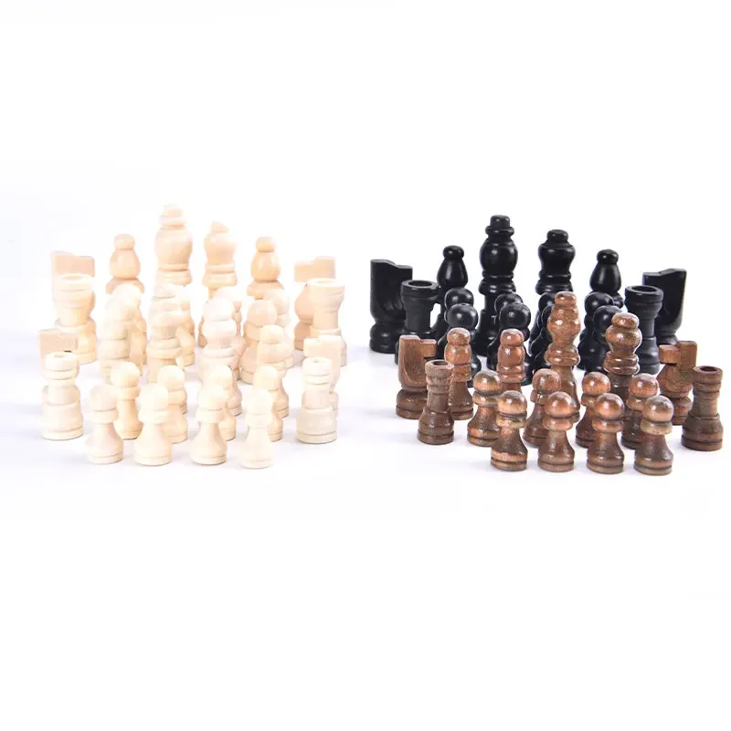 32pcs/set Wooden Chess Pieces Complete Chessmen International Word Chess Set Learning Intelligent AI Against Single-player Chess