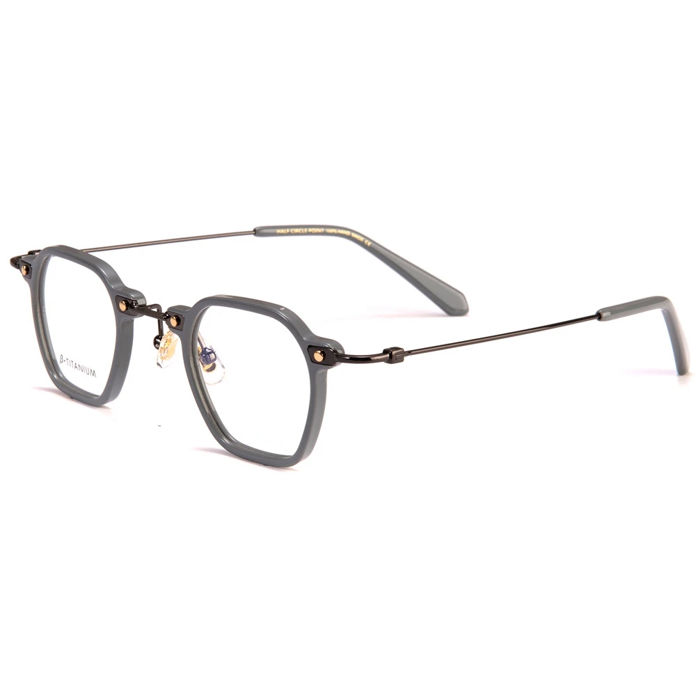 JapaneseAcetatePolygonEyeglassesFramesMenRetroDesignerHandmadeBrandGlassesWomen