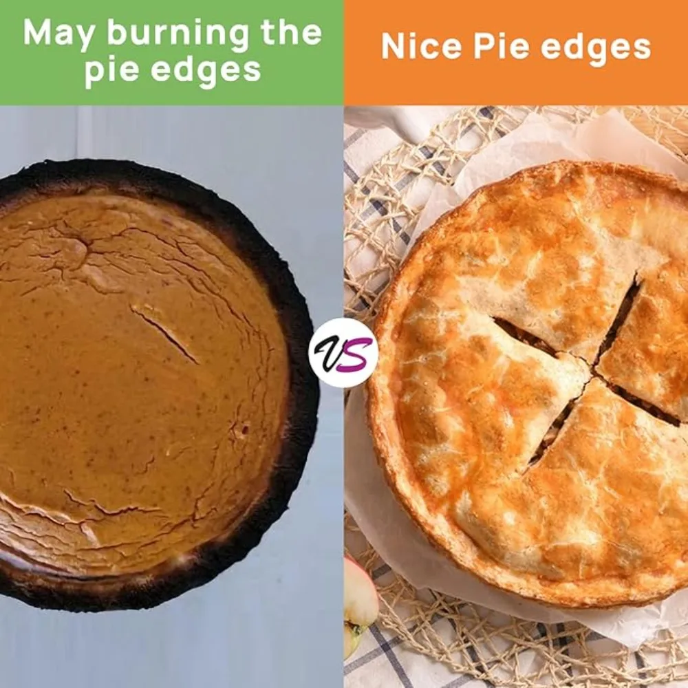 2 PCS Pie Crust Shield Adjustable Pie Crust Covers for Edges of Silicone Crust Protectors when Baking