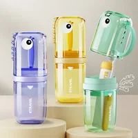 Portable Children's Toiletries Cup Travel Cute Cartoon Toothbrush Cup Dustproof Toothpaste Storage Couple Tooth Cup Pair 1