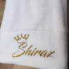 10 Colors Customized Towel Embroidery Pesonalized Towels Crown with Name Spa Beauty Salon Logo Black Purple Pink White Towel 1