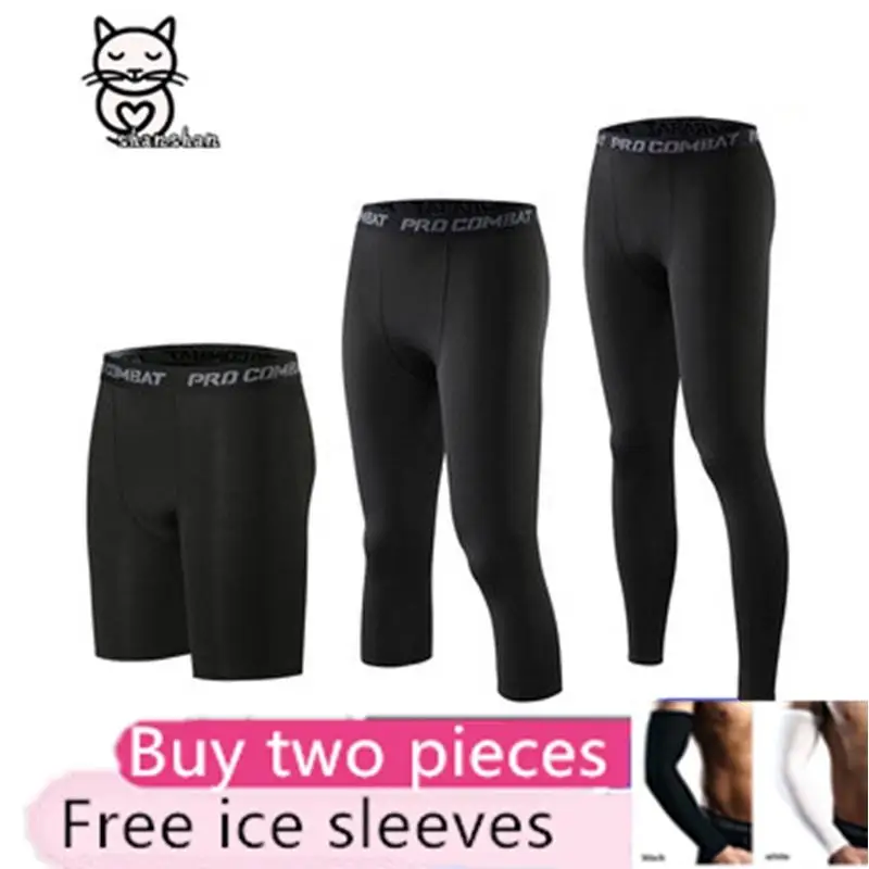 

SHAN Pro Combat Short 3 Quarter Long Unisex Legging Tight Gym Running Fitness Adult Sport Pants Seluar Sukan S-3XL
