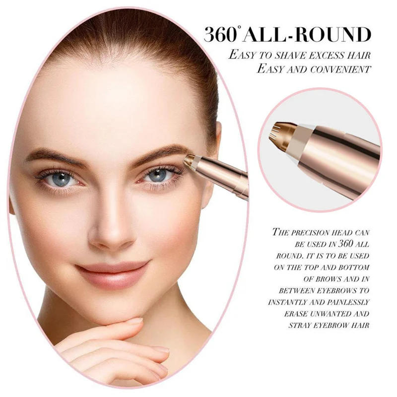 Electric Eyebrow Trimmer USB Charger Security Hair Removal Eye Brow Epilator Shaper Shaver Painless Razor Facial Hair Remover