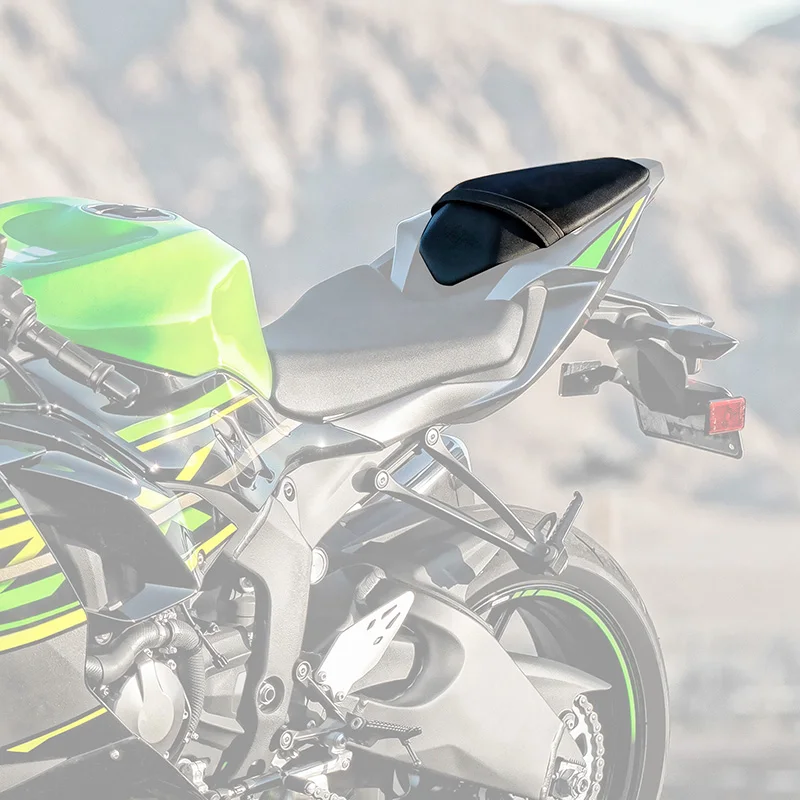 バイクシート 黒オートバイ助手席リアピリオンクッションカワサキ ZX6R