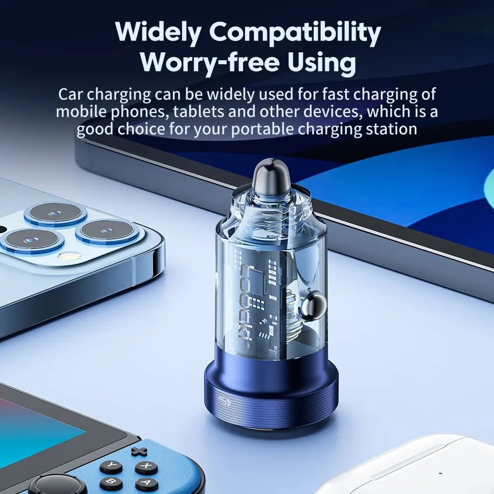 Toocki 45W Type C Fast Charging Auto Mobile Phone Charger Adapter For iPhone 15 14 13 12 11 Samsung Huawei PD AFC SCP QC 3.0