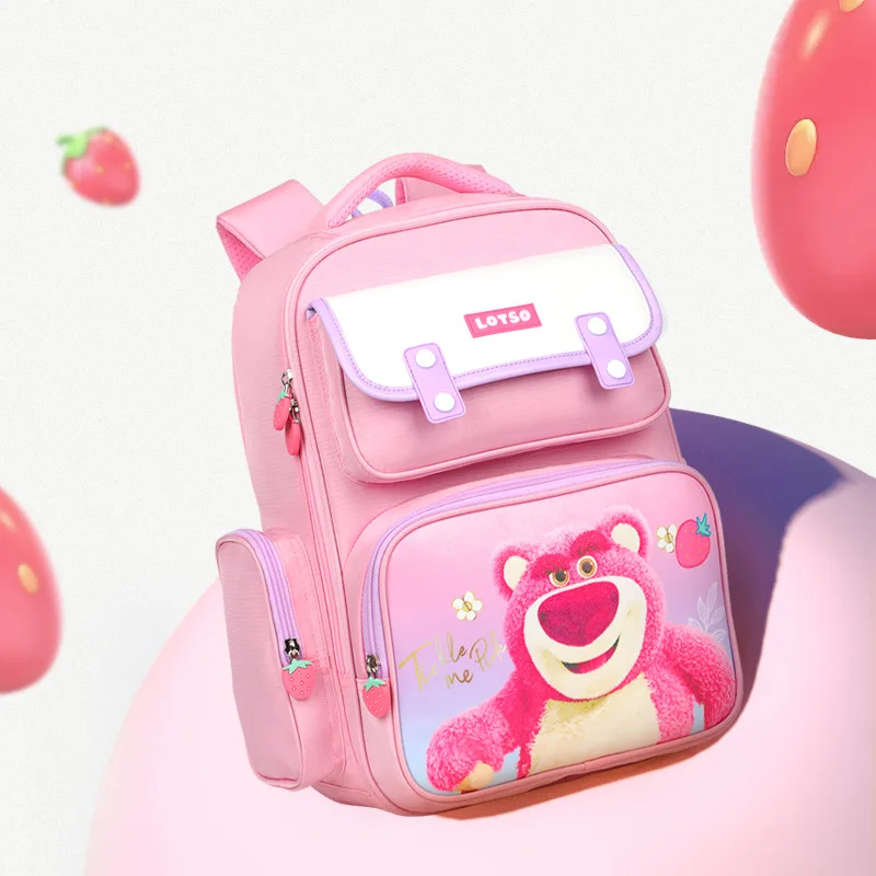 

Disney children's backpack elementary school girl cute cartoon strawberry bear large capacity spine protection backpack