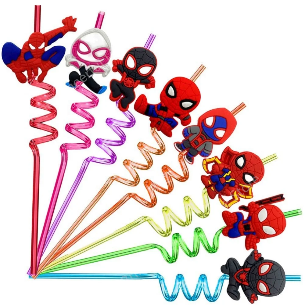 

24Pcs Spidey and His Amazing Friends Theme Drinking Straws Kids Birthday Party Decorations Baby Shower Spiderman Party Supplies