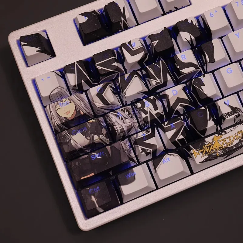 Meninas Frontline Ak12 Keycap Pbt Sublimação de Tintura Backlit Anime Gaming Key Caps para Ansi 61 87 104 108 Chaves Set - Imagem 6