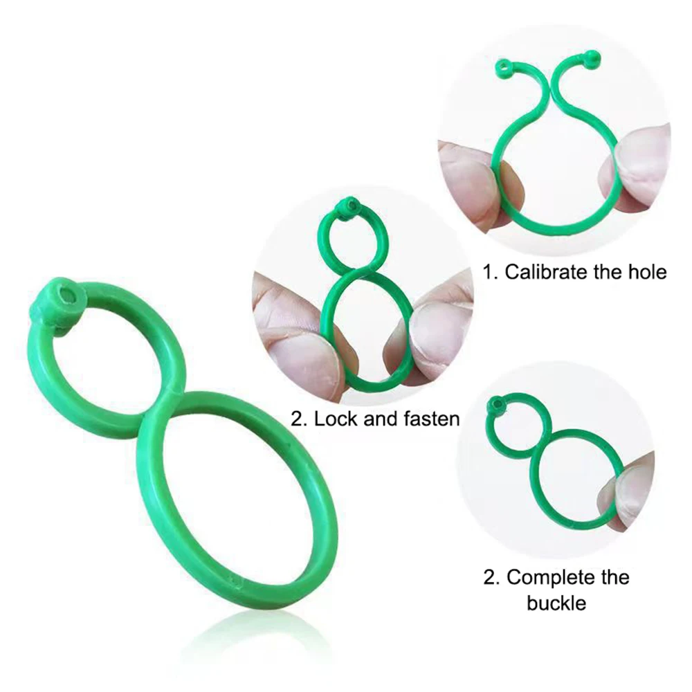 Plant Ties 50/100PCS Horticulture 8 Figure-Eight Buckle Plastic Plant Binding Fixed Cable Tie Multi-Functional Fixed Clamp Hoist Ring