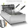 Deep Frying Pan Commercial Stall Electric Fryer Single Cylinder Single Sieve Deep Frying Pan Large Capacity French Fries Fryer F 3