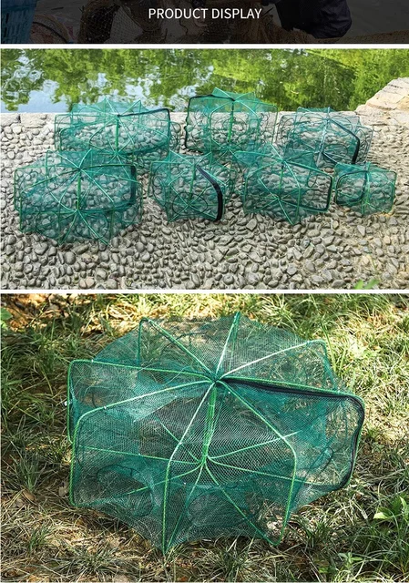 Ground Fish Cage Living-Fish Cage 24 Holes Foldable Net Catch Fish/Loach Net Anti-corrosion Crab Cage Shrimp Cage Fishing Net 3