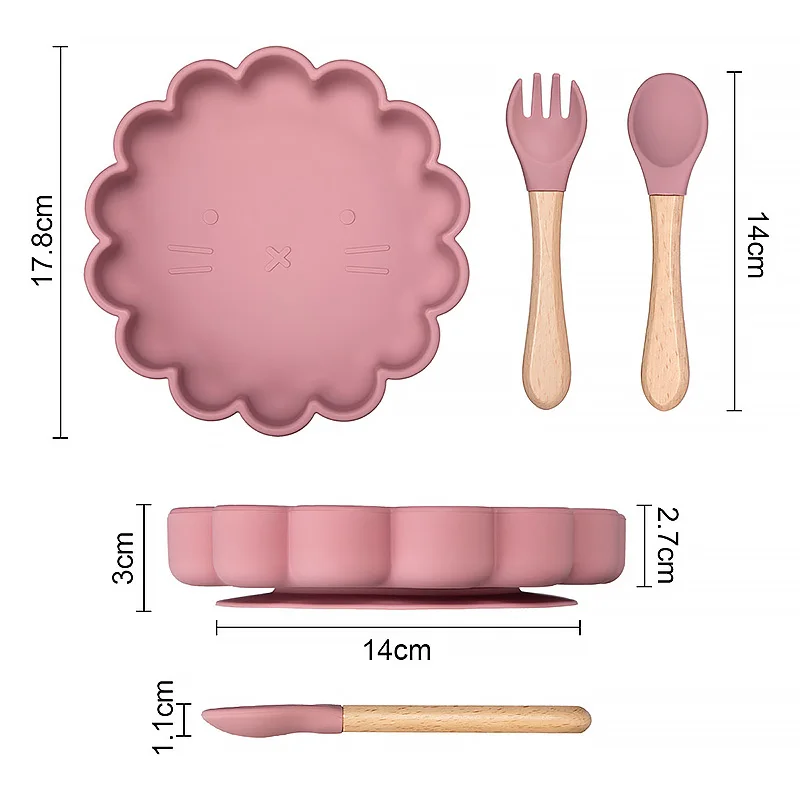 1PC Baby Silicone Dishes Dining Bowls Pumpkin Shape Feeding BPA Free Tableware Cartoon Plates Children Baby Feeding Dinner Bowl 5