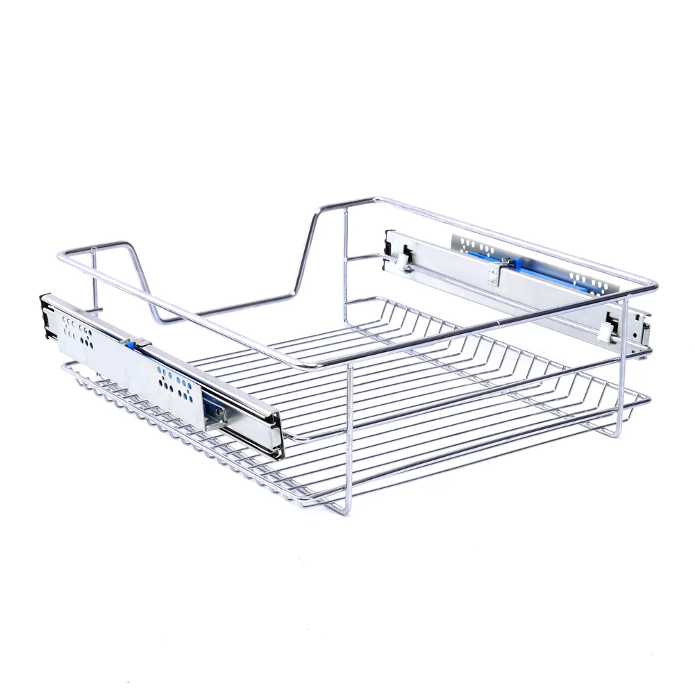 【Lifeideas】Metal Sliding Kitchen Cabinet Pull Out Wire Basket Organizer Sliding Drawer Storage for Inside Kitchen Cabinet