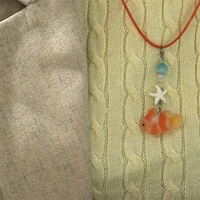 Collier pendentif poisson de dessin animé mignon pour filles, chaîne en corde colorée, collier meilleurs amis, accessoires d'amitié BFF 4