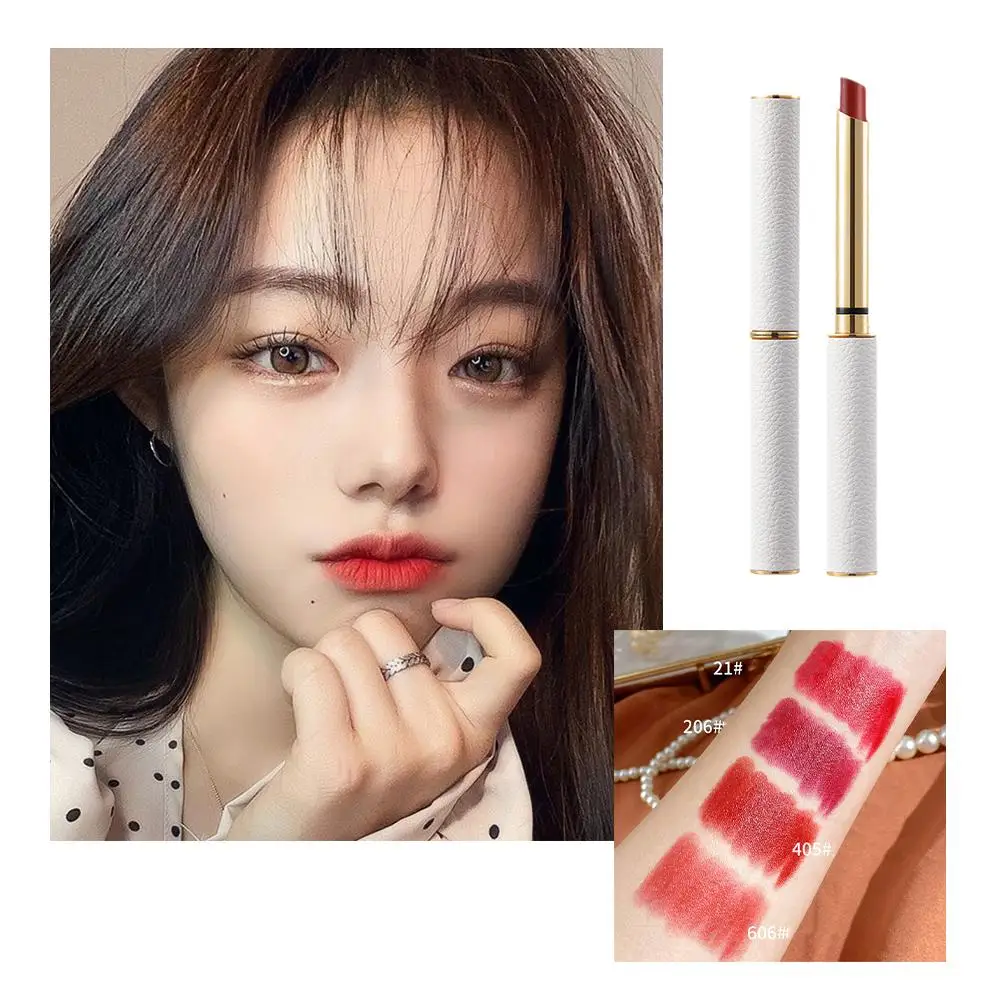 

Small Tube Lipstick Soft Mist Velvet Matte Non-stick Lipstick Cup Small Long Makeup Thin Lipstick Tube White Lasting Color M5Q8