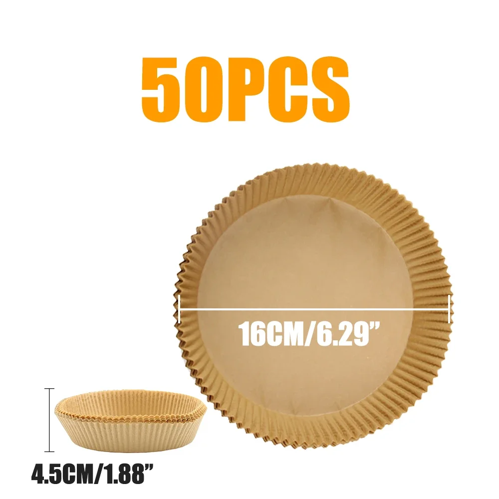 50/100Pcs Air Fryers Disposable Parchment Paper Liner Oil-proof Paper Tray Non-Stick Baking Mat AirFryers Accessories Square