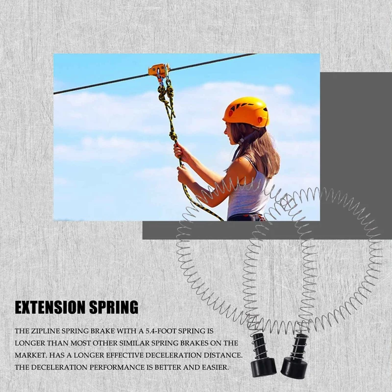 New Zipline Spring Brake 165cm Stainless Steel Zip Line