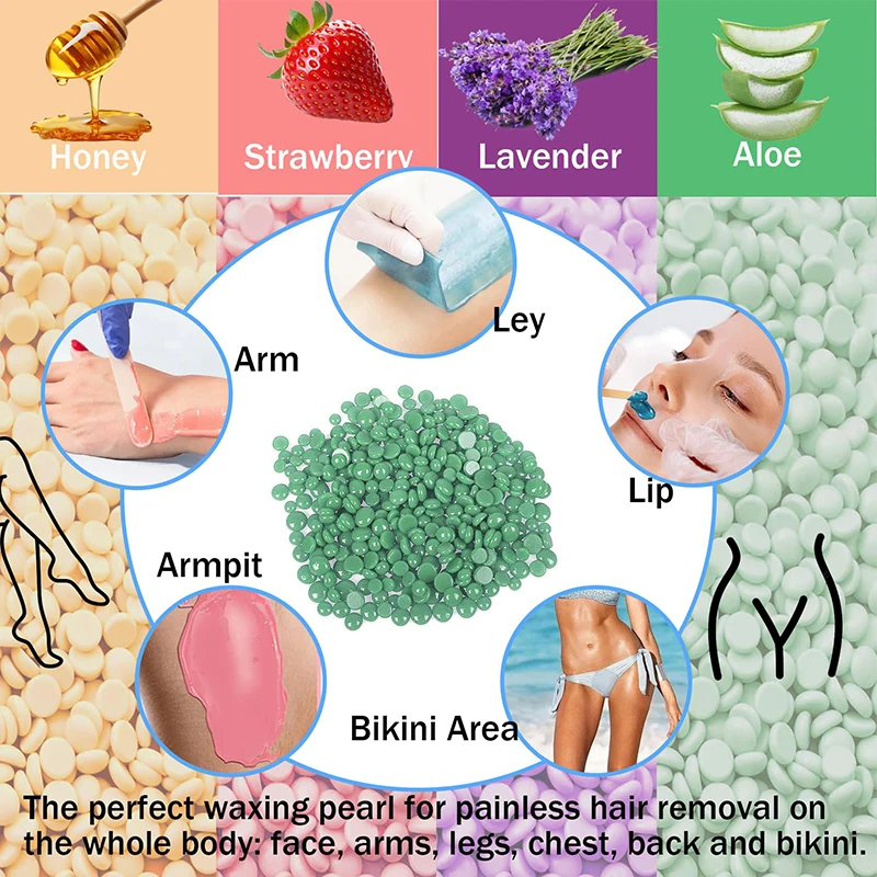 1000g/200g/50g Hard Wax Beans For Body Hair Removal Brazilian European Wax Warmer Waxing Beans for Wax Heater Machine