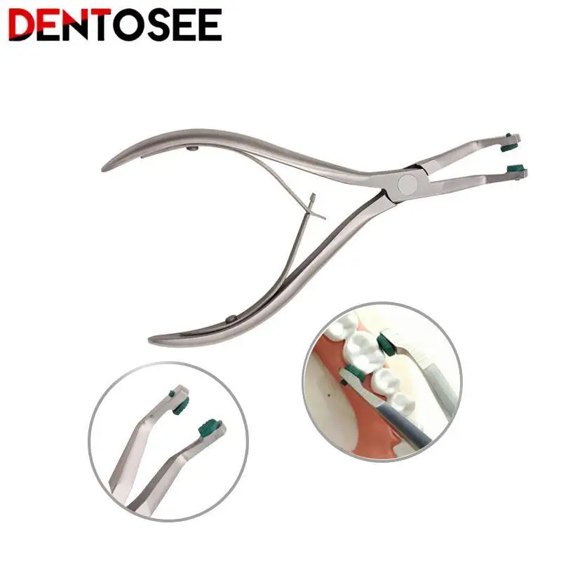 

3/5Pcs Dentist Stainless Steel Tools Dental Crown Plier Remover with Green Rubber Tipped Durable