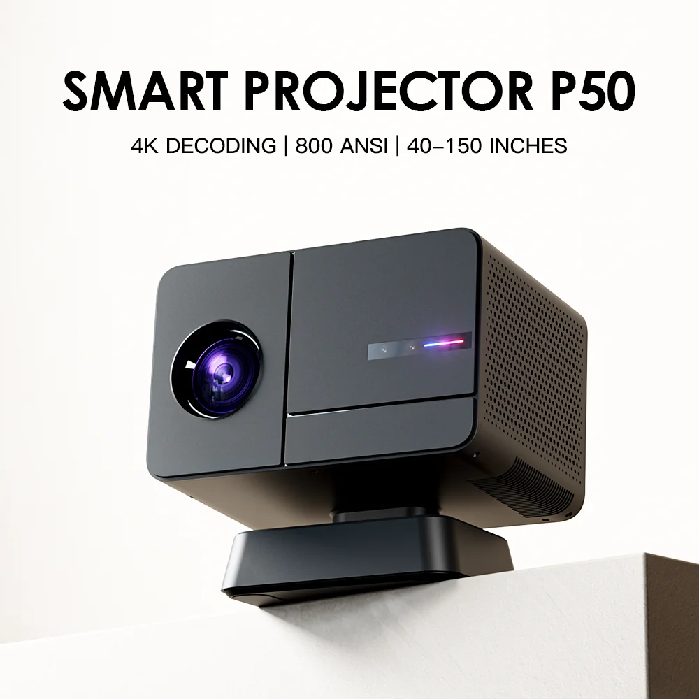 P50 MAX Home LED Gaming Projector HD Supports 4K Blu ray Full Auto Focus TV Video game controller H713 1080P 2+16GB 450 lumens