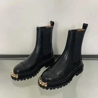 Women's Ankle Boots Platform PU Leather Lace-up Female Footwear Thick Bottom Motorcycle Boots Casual Ladies Shoes Fashion 2021 - Image 2