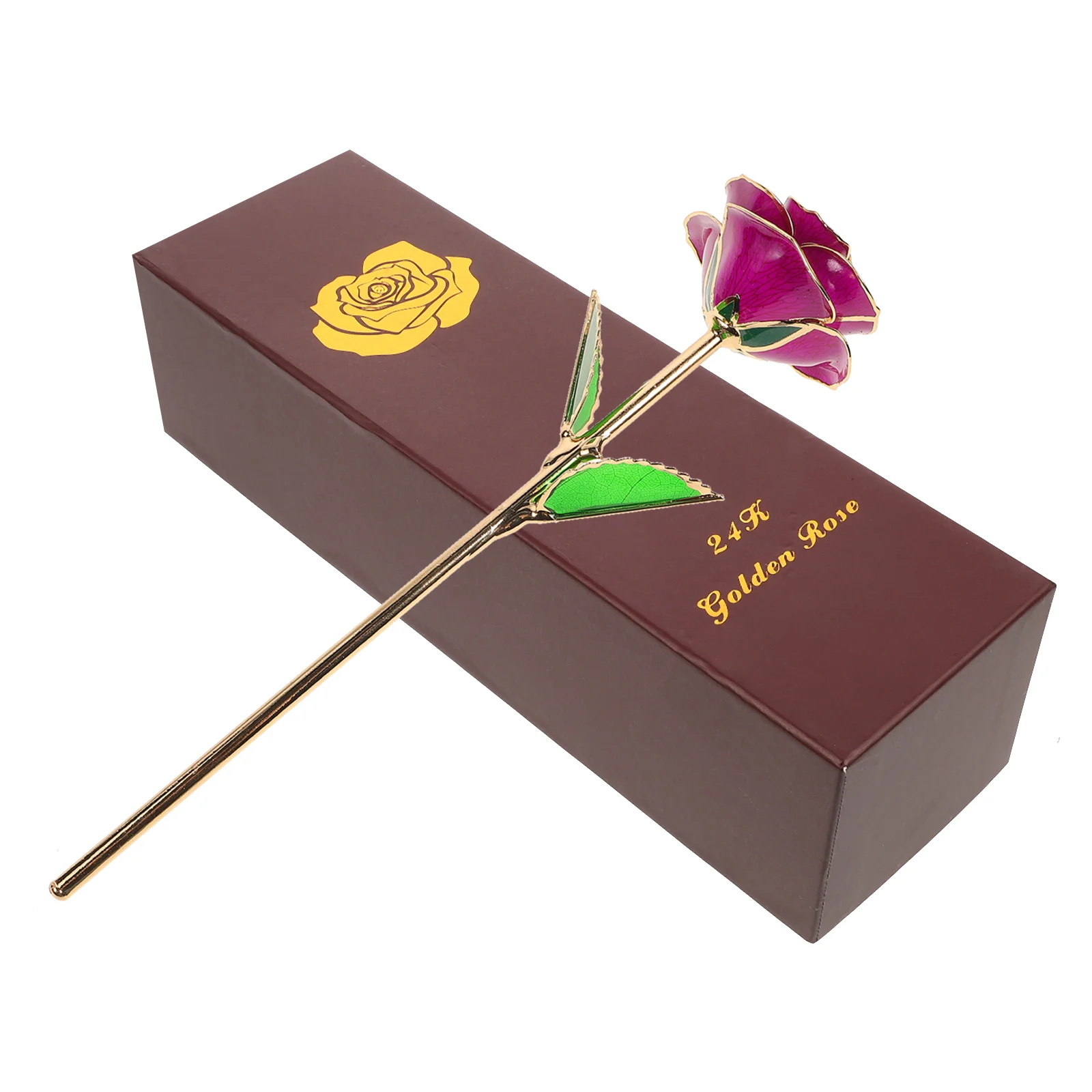 

Blooming Lacquered 24K Gold Roses Plated Real Rose Birthday Valentine's Day Anniversary Mother's Day Gift with Souvenir Bag