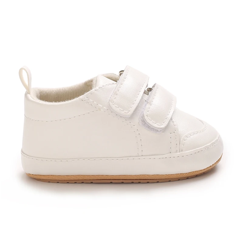 Baby shoes spring and autumn 0-1 year old soft soled anti slip learning shoes fashionable and versatile white Walking Shoes 5