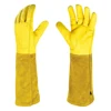 1 Pair Long Thorn Proof Working Mitten Breathable Leather Floral Gauntlet Labor Protection Long Elbow Gloves Best Garden Gift 2