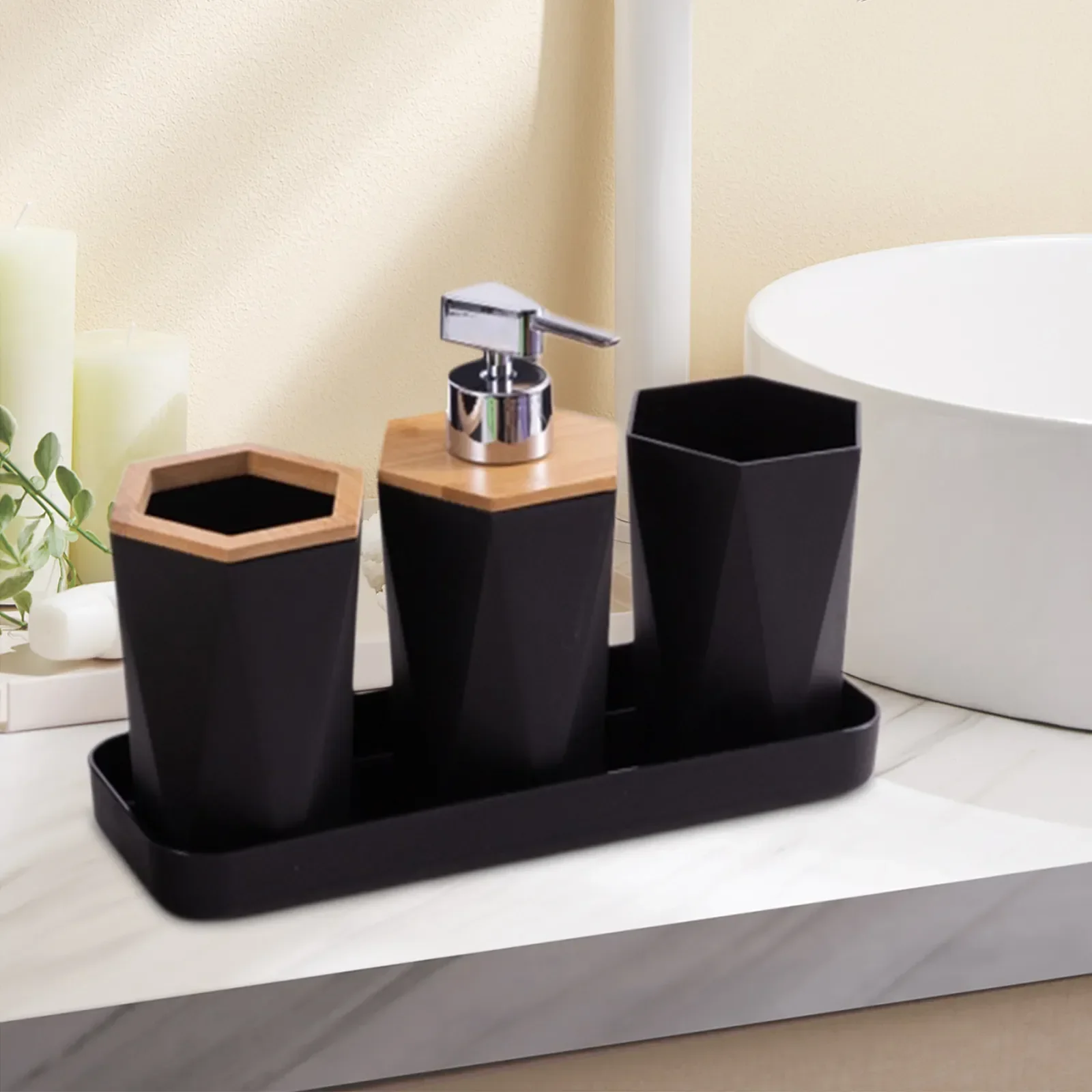 

Toilet Soap Dispenser Dish Accessories Tumbler Set for Soap Apartment 7pcs Decor Bathroom Cup And And And Toothbrush Bathroom