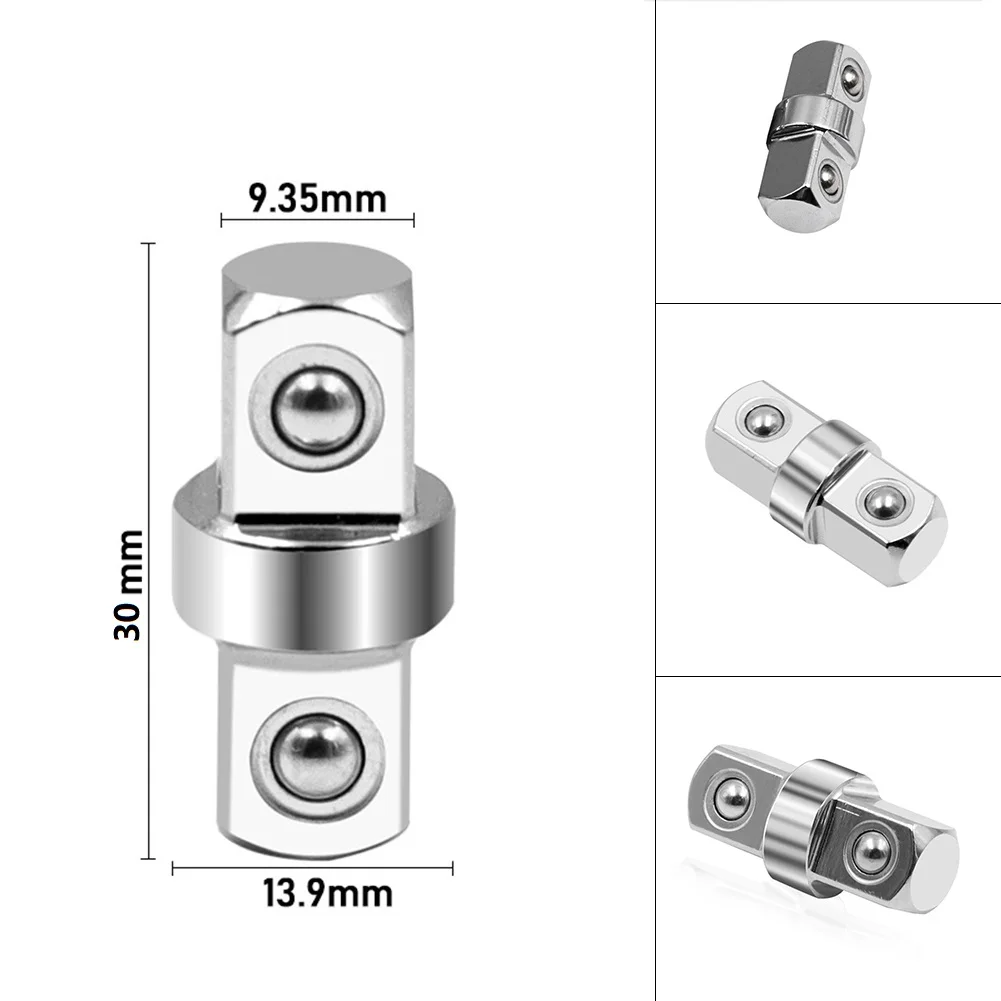 Wrench Extension Rod 1.18"x0.55" Chrome Vanadium Steel 3/8 Double-Head Hex Socket Wrench Adapter Driver Conversion Tool 5