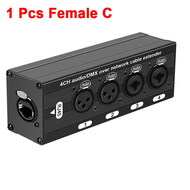 RJ45 to 4-Channel XLR Audio Cable Extender for Stage and Studio Lighting & Sound