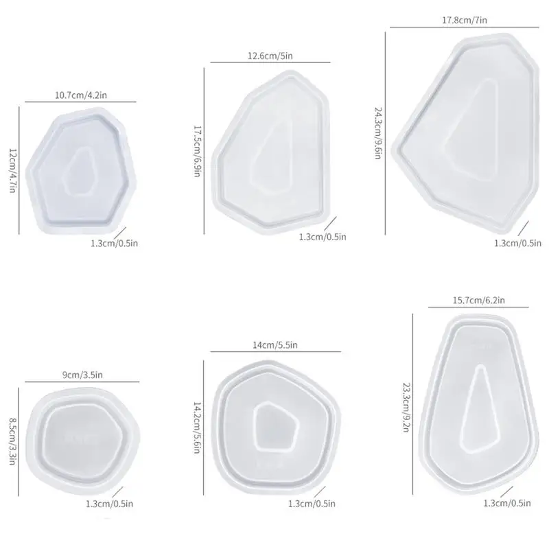 Irregular Tray Concrete Cement Silicone Molds Handmade Jewelry Display Storage Plate Gypsum Paster Mould Polygon Pan Resin Mold