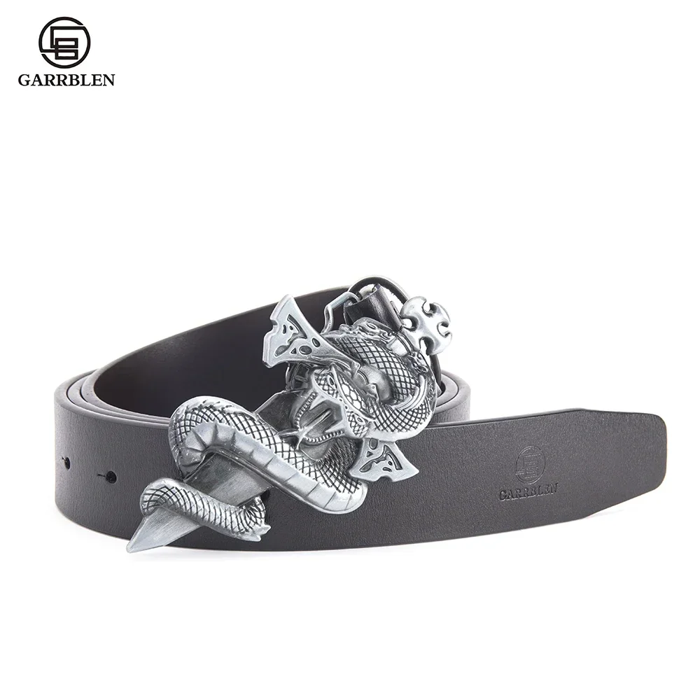 

Garrblen Men Leather Belts Fashion Designer Genuine Waistband Classic High Quality Pin Buckle Strap Luxury Vintage Belt For Jean