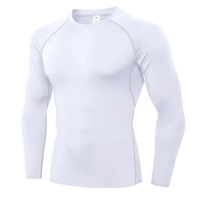 Camisas de compresión de manga larga para hombre, ropa interior atlética para entrenamiento, gimnasio, correr, secado fresco - Imagen 4