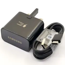 Samsung 15W UK Plug Fast Charger with Type C Cable - Black- UK With Cable