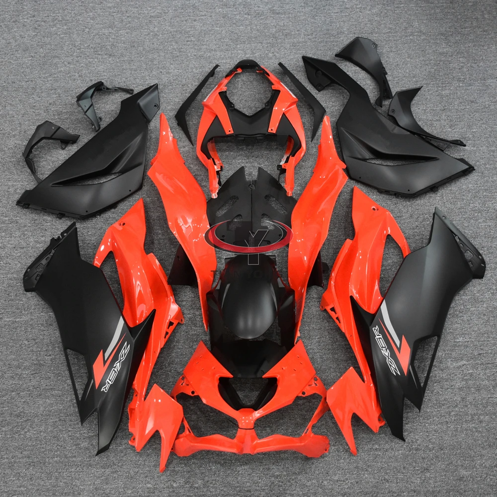 

Матовый черный принт и глянцевый красный для Kawasaki ZX6R 636 2019-2020-2021-2022-2023, полный комплект обтекателей для кузова