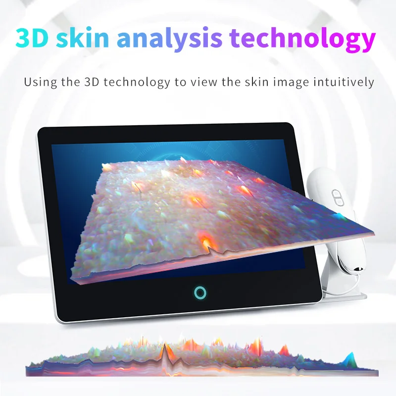 13.3-inch large screen #Test Report sent to mobile phone # 3D Digital Facial Skin Analyzer intelligent system