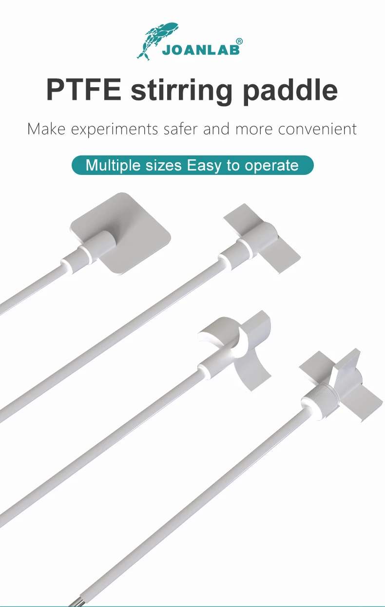 Vista lateral de la paleta agitadora de PTFE