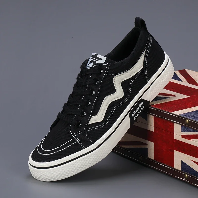 New Men's Spring Canvas Leisure Shoes anti-slip Driver Work Shoes Lightweight Breathable Lace Up Men Shoes SS23101 4