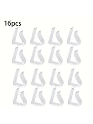 Clear Plastic Tablecloth Clips - Set of 8 or 16 - Transparent Hold - Down Clips for Indoor and Outdoor Use (16pcs)