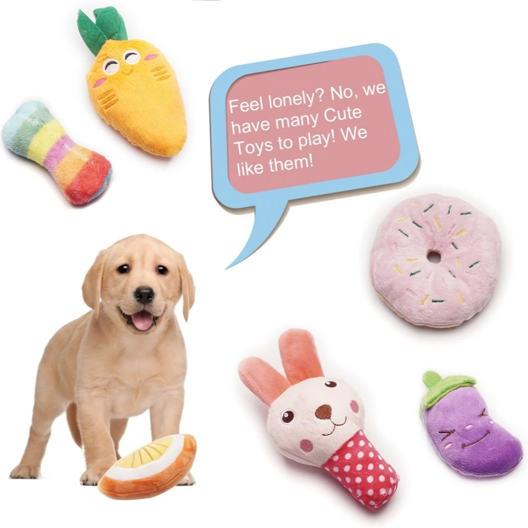 9-piece set of squeaking puppy toys, cute multi-color design, can bite at any time, suitable for small dogs 6