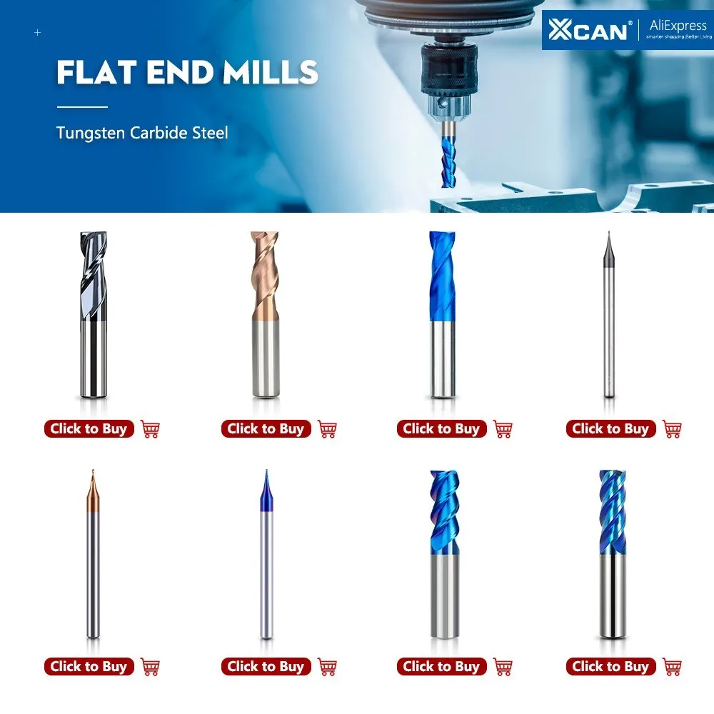 XCAN Fräser 1-12mm Zwei Flöten Hartmetall-schaftfräser TiCN Beschichtet Flachschaftfräser CNC Maschine Fräser CNC Schneidwerkzeuge – Detail 1
