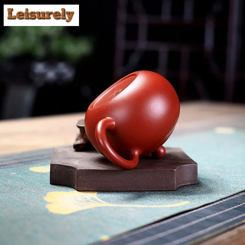 200ml Luxury Yixing Purple Clay Teapots Handmade Xishi Pot Raw Ore Dahongpao Mud Tea Soaking Kettle With Filter Zisha Tea Set